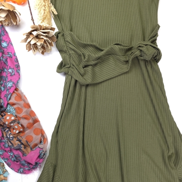 Anthropologie Elegant Olive Green Sleeveless Maxi Dress Sz M - Picture 4 of 9